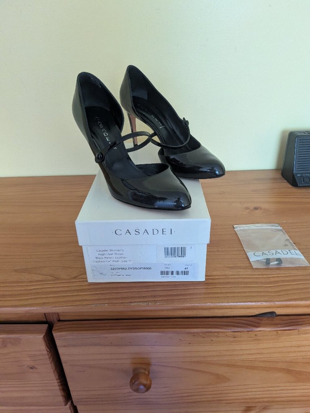 Casadei Black Patent Leather Mary Jane Pumps